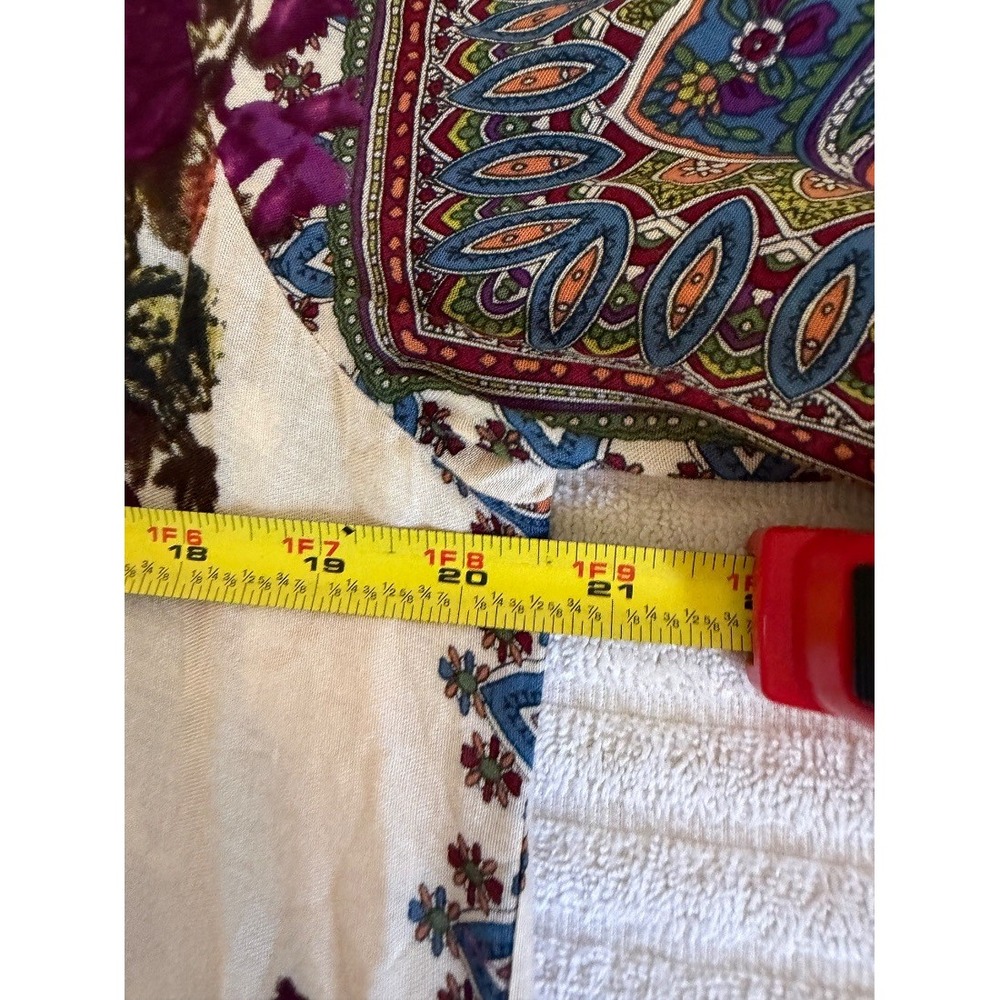 Soft Surroundings Womens Boho Floral Paisley Tunic Blouse 100% Rayon L - Picture 15 of 16